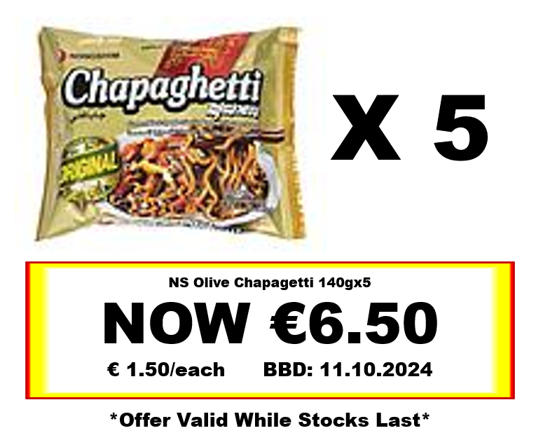 * Offer * NS Olive Chapagetti *140g X 5* BBD: 11/10/2024