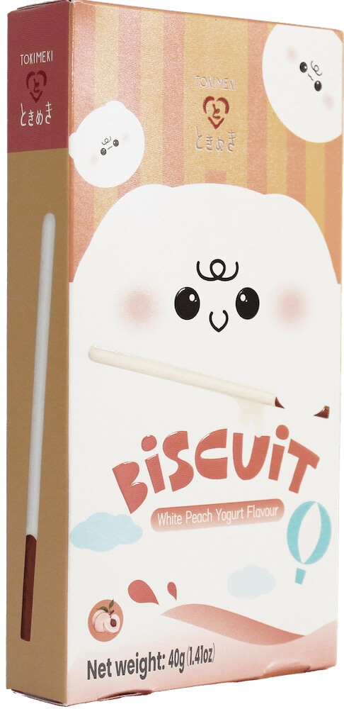 TOKIMEKI Yougurt Biscuit Stick - White Peach Flavour 40g
