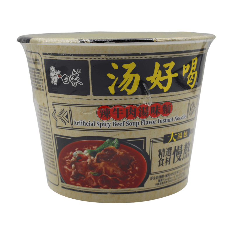 BAI XIANG Bowl Instant Noodles - Artificial Spicy Beef Soup Flavor 107g