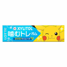 LOTTE Pokemon Xylitol Bubble Gum-Strong Soda Flavour 26g