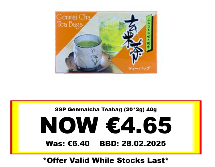 * Offer * SSP Genmaicha Teabag (20*2g) 40g BBD: 28/02/2025