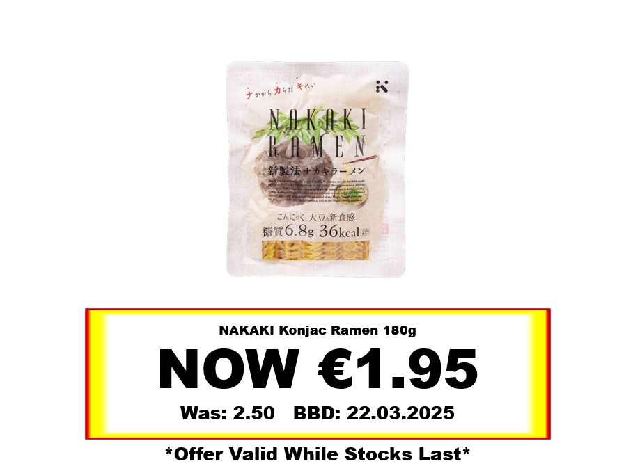 * Offer * NAKAKI Konjac Ramen 180g BBD: 22/03/2025