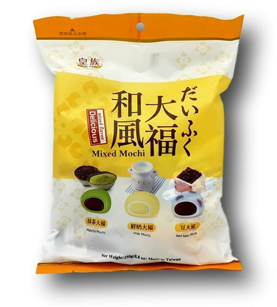 ROYAL FAMILY Mixed Mini Mochi (Matcha, Milk, Red Bean) 250g