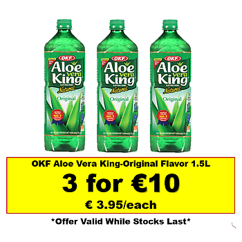 * Offer * OKF Aloe Vera King-Original Flavor *3x 1.5L*
