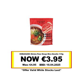 * Offer * KOBAYASHI Gluten Free Shoyu Rice Noodle 113g BBD: 10/04/2025